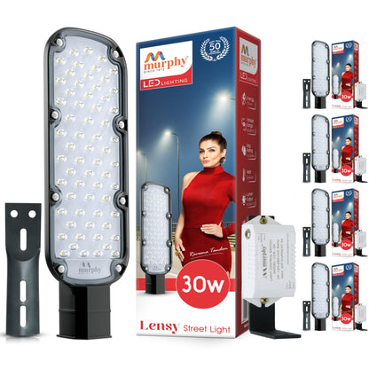 Murphy LED Lensy 30W Dusk to Dawn Auto Day/Night ON/Off Street Light, IP-65 Outdoor Light Cool White