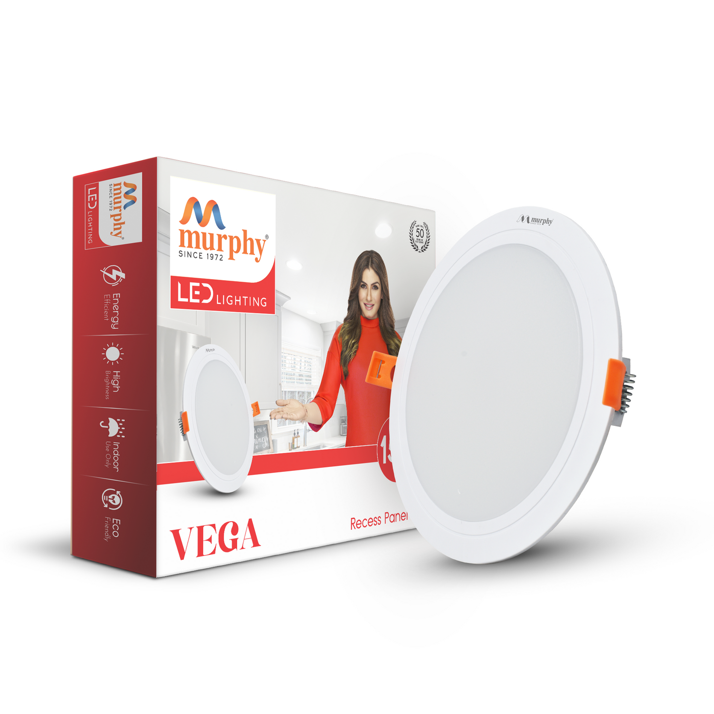 Murphy 15W Vega 3-IN-1 Color Changing Round Recess Panel Light : CW+WW+NW