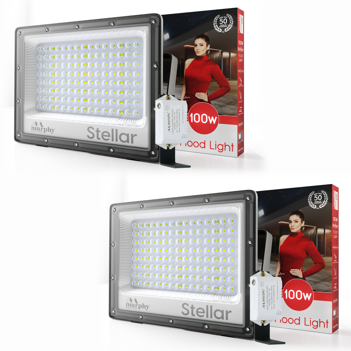 Murphy Steller 100W Led Waterproof with Auto On/Off Day Night Light Sensor Flood Light (Cool White, BIS Approved)