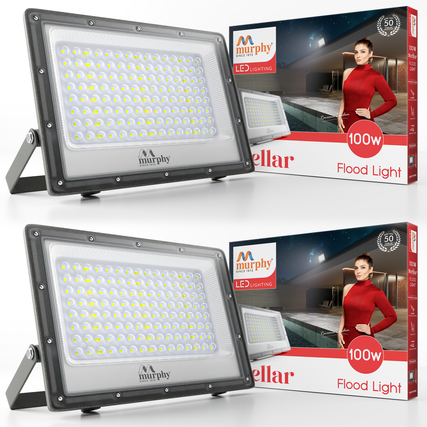 Murphy Steller LED 100W LED Flood Light, IP65 Rated Outdoor Light (Cool White, BIS Approved)