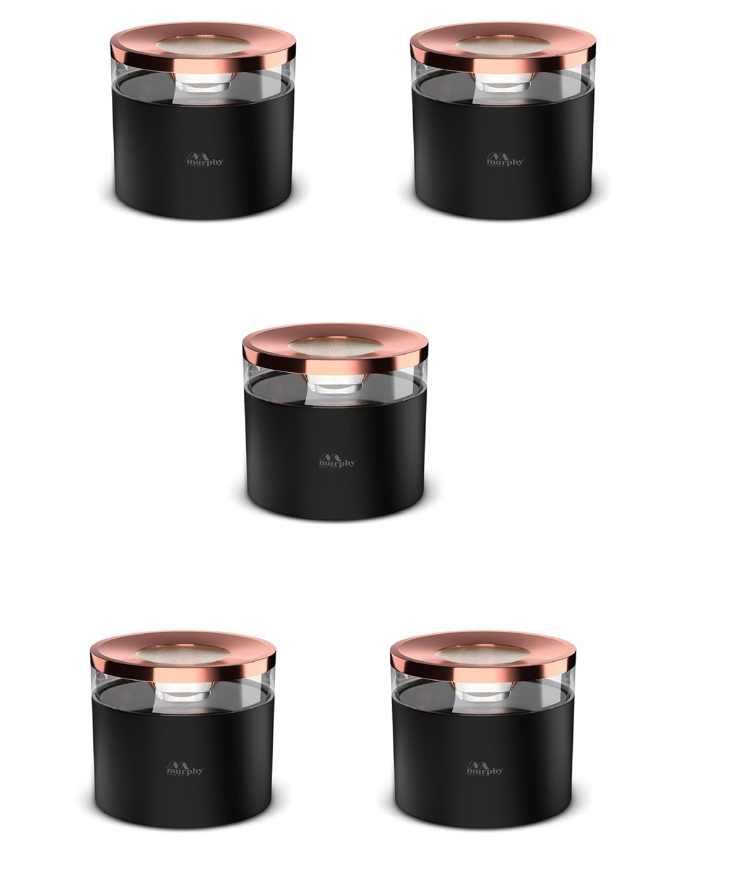 Murphy 12W Crystal Black Rose Gold Cylindrical COB Surface Light