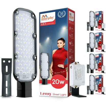 Murphy LED Lensy 20W Dusk to Dawn Auto Day/Night ON/Off Street Light, IP-65 Outdoor Light Cool White