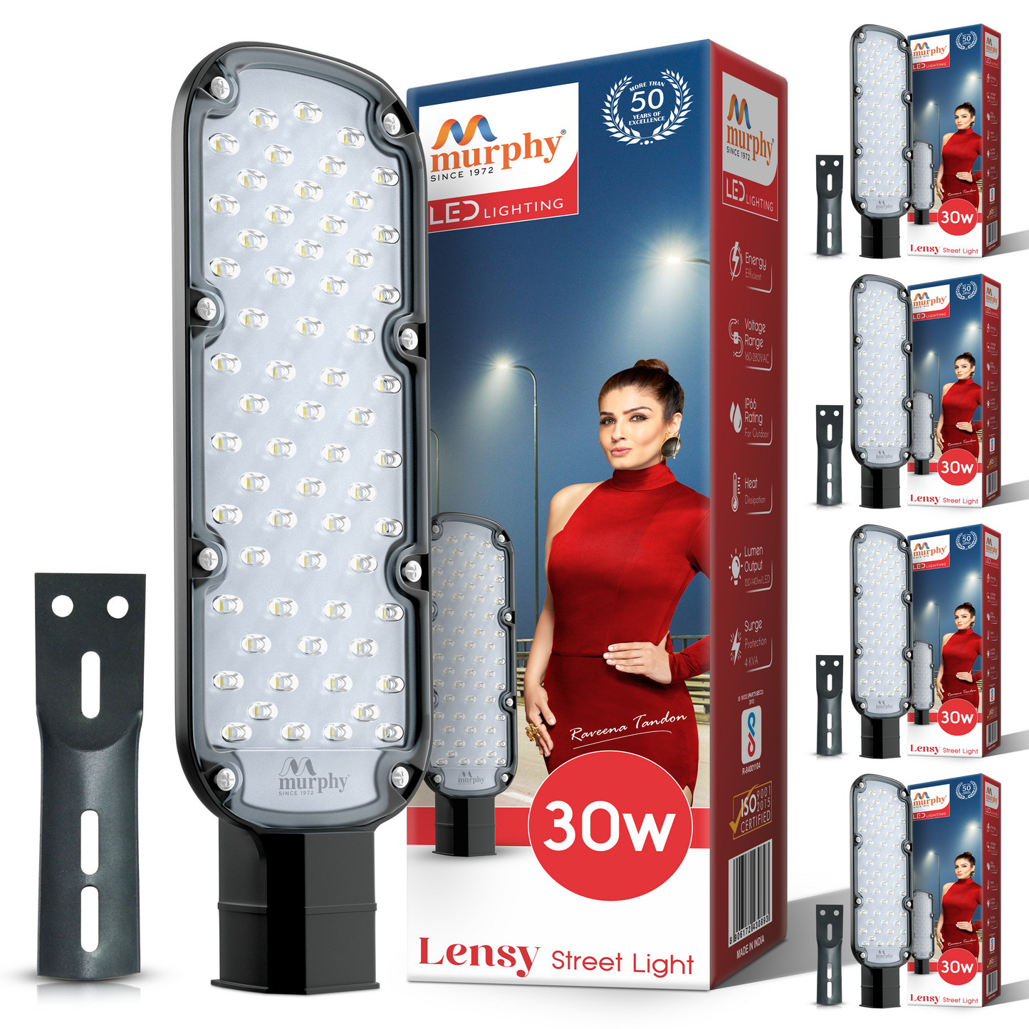 Murphy LED Lensy 30 Watts Ip-65 Bis Approved Waterproof Outdoor Street Light, Cool White