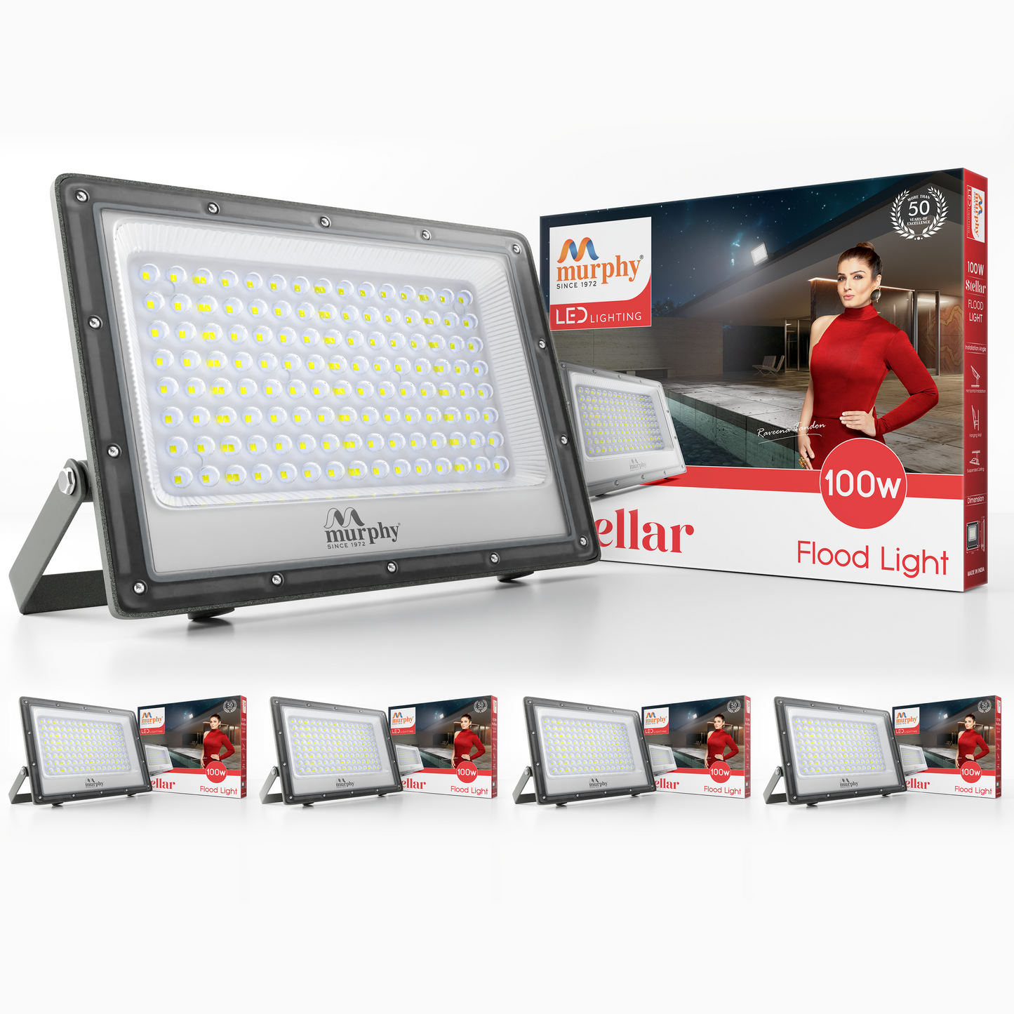 Murphy Steller LED 100W LED Flood Light, IP65 Rated Outdoor Light (Cool White, BIS Approved)