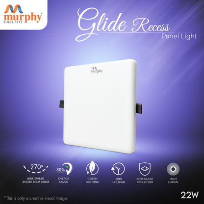 Murphy 22W Glide Square Recess Slider Panel Light