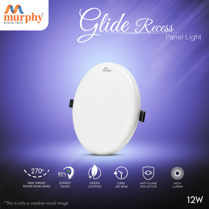 Murphy 12W Glide Round Recess Slider Panel Light