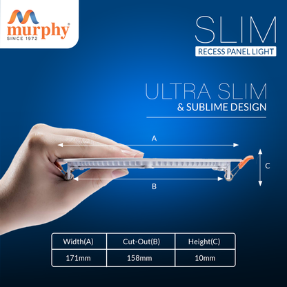 Murphy 15W Slim Square Recess Panel Light