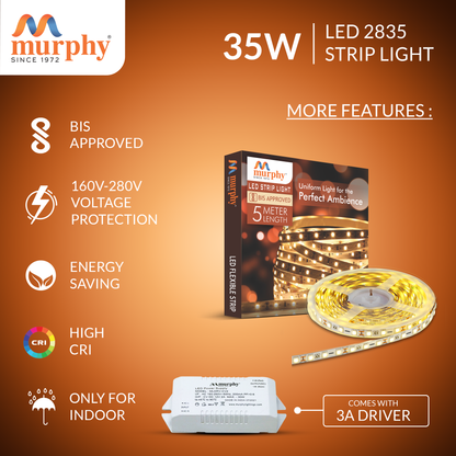 LED STRIP LIGHT 120 LED/Mtr. WITH DRIVER