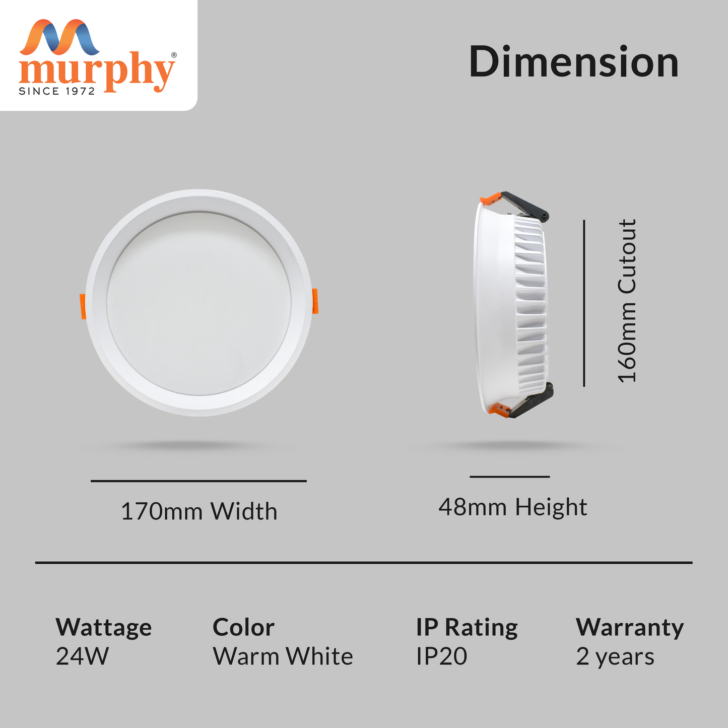 Murphy 24-Watt Divine Round LED Panel Ceiling Light