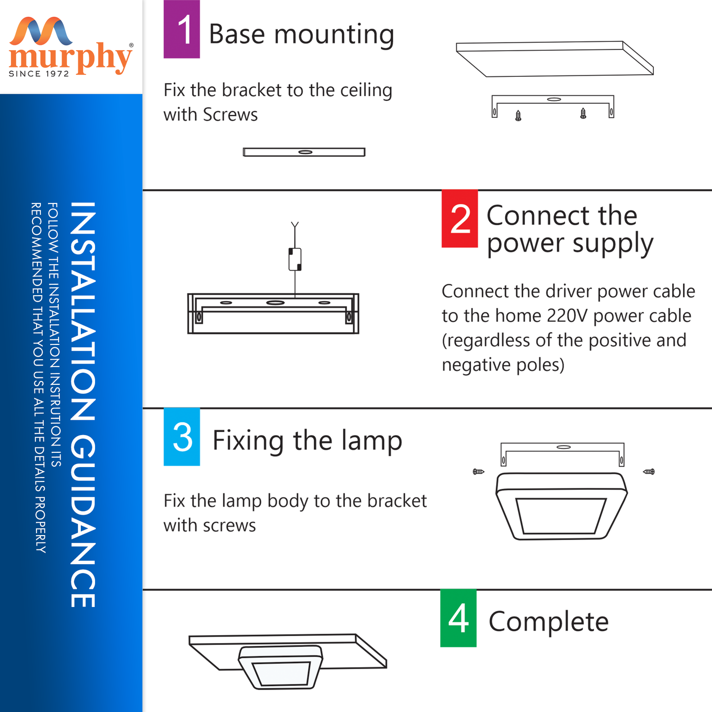 Murphy 15W Slim Square Surface Panel Light